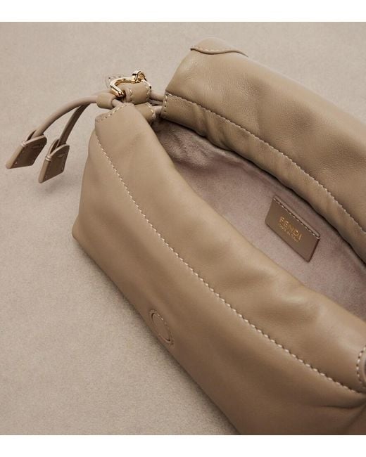 Fendi Metallic Baguette Small Leather Shoulder Bag
