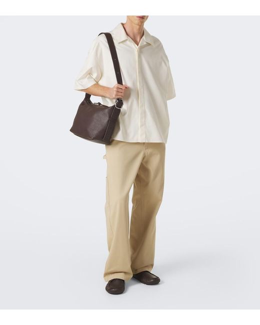 Loewe Brown Loop Medium Leather Shoulder Bag for men