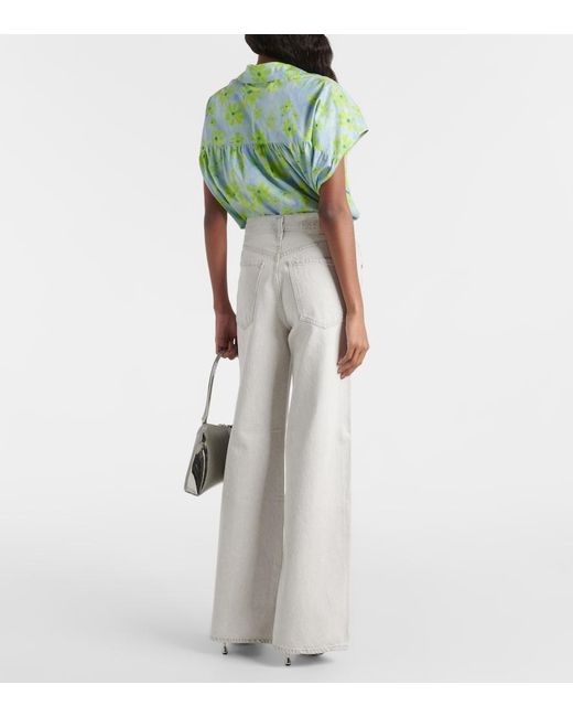 Citizens of Humanity Gray Paloma Mid-Rise Wide-Leg Jeans
