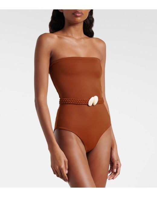 Johanna Ortiz Brown Belted Swimsuit