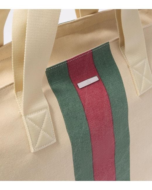 Gucci White Positano Medium Canvas Tote Bag for men