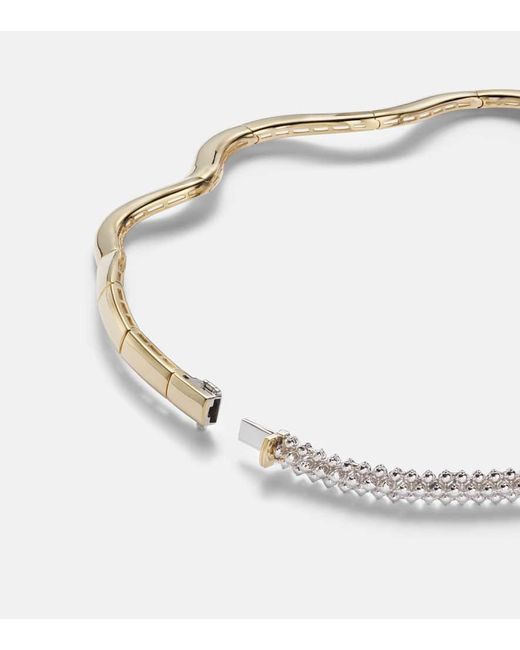 Collar Golden Strada De Oro Blanco Y Amarillo De 18 Ct Con Diamantes YEPREM de color Metallic