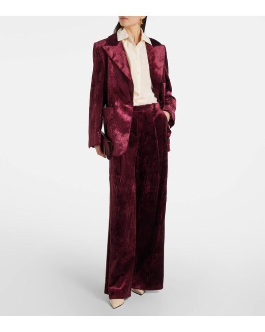 Dorothee Schumacher Purple Mid-rise Corduroy Wide-leg Pants