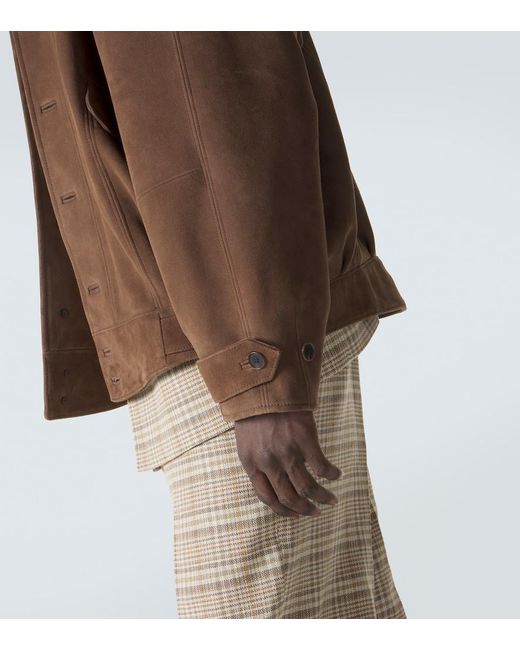 Auralee Brown Suede Blouson Jacket for men