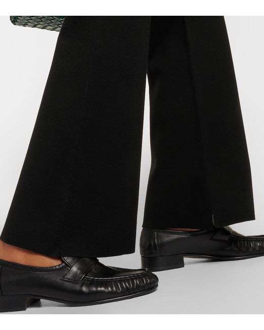 Joseph Black High-Rise Silk-Blend Flared Pants