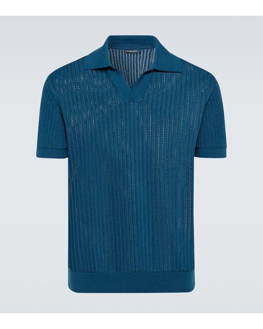 Polo Rino in maglia di cotone di Frescobol Carioca in Blue da Uomo
