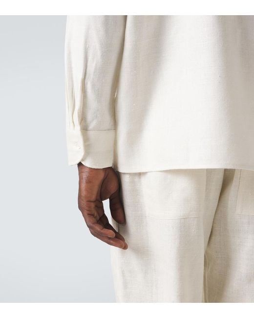Saman Amel White Silk Shirt for men