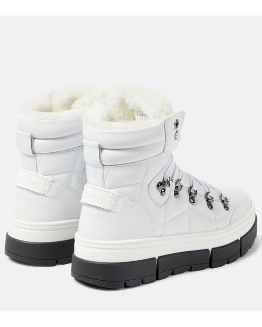Bogner White Vaduz Leather And Shearling Ankle Boots