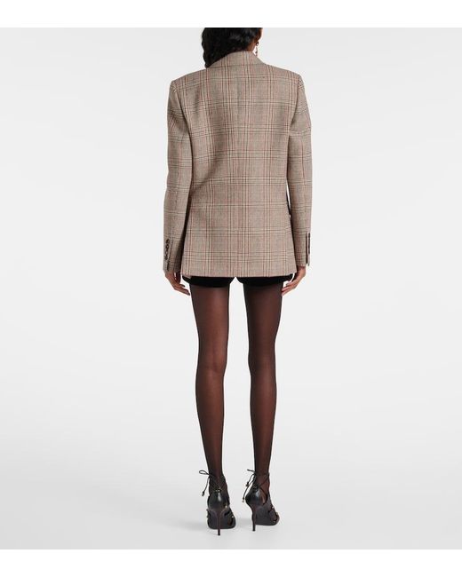 Chloé Brown Prince Of Wales Check Wool-Blend Blazer