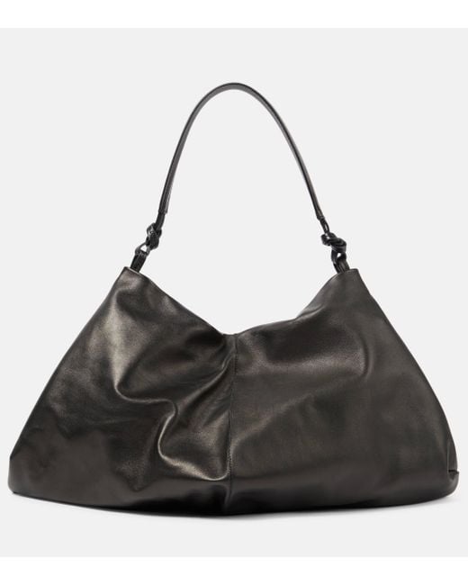 The Row Black Samia Leather Shoulder Bag