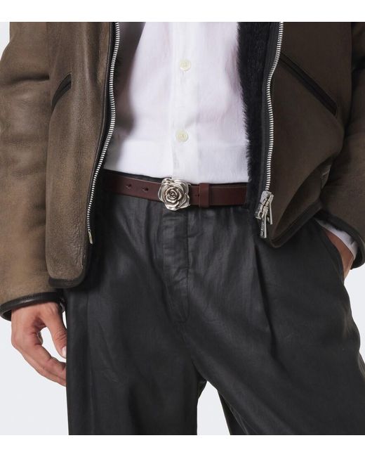 Our Legacy Brown Rose Leather Belt for men