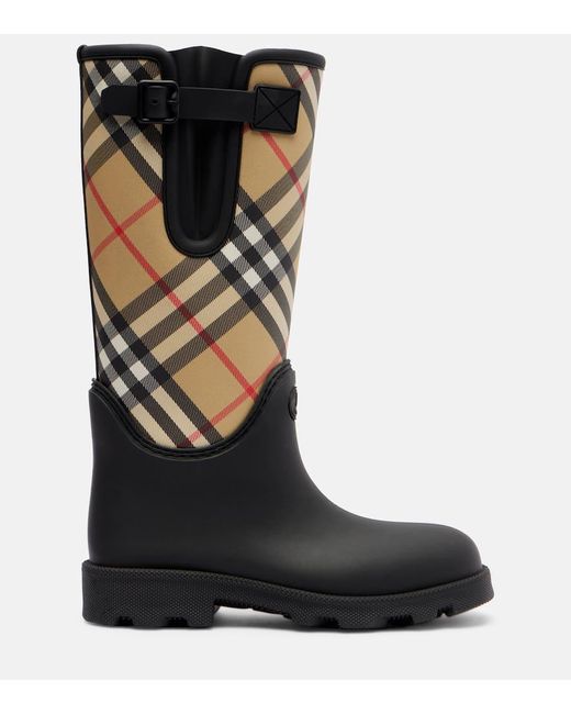 Stivali Da Pioggia Marsh Check di Burberry in Black