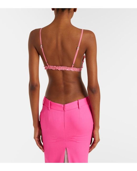 The Attico Pink Lace Bra Top