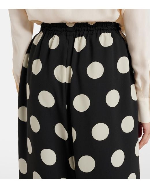Junya Watanabe Black Polka-Dot Wide-Leg Pants