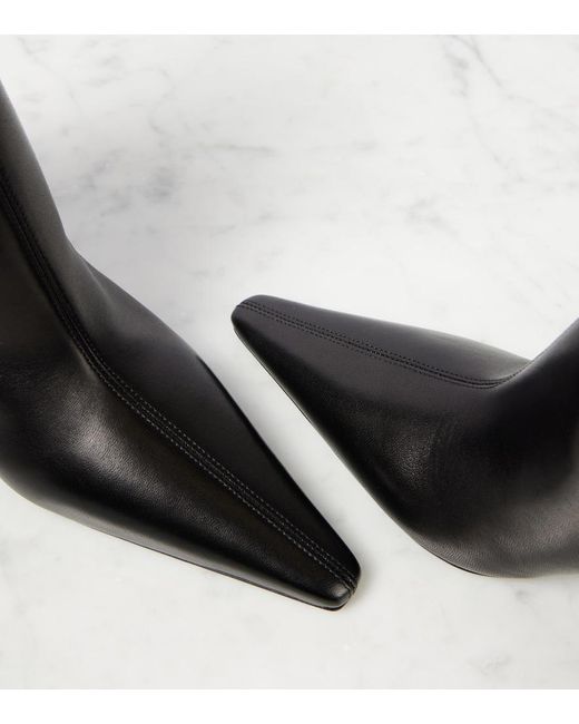 Saint Laurent Black Ashley 90 Leather Booties
