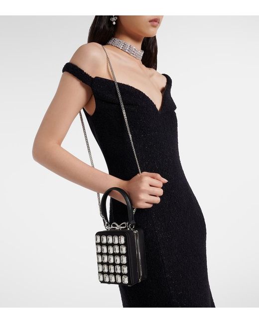 Pochette Micro A Cristaux Self-Portrait en coloris White