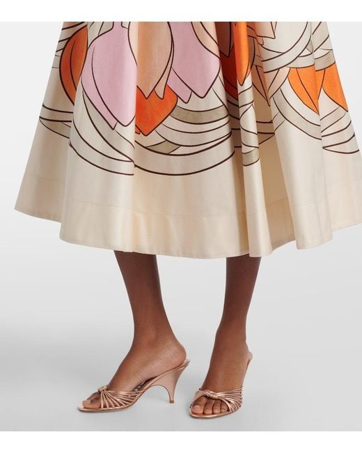 LaDoubleJ Multicolor Ballerina Floral Cotton Midi Skirt
