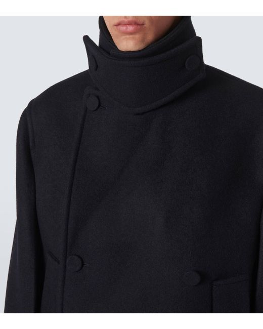 Jil Sander Wool Peacoat in Blue for Men Lyst UK