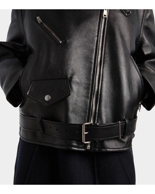 Prada Black Leather Biker Jacket