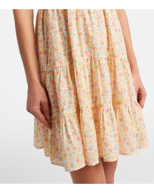 Rixo Natural Sideny Floral Cotton Minidress