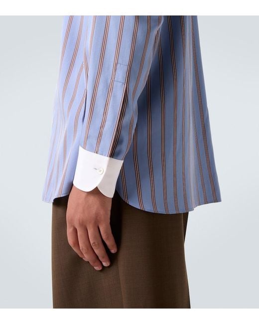 Tom Ford Blue Striped Silk Shirt for men