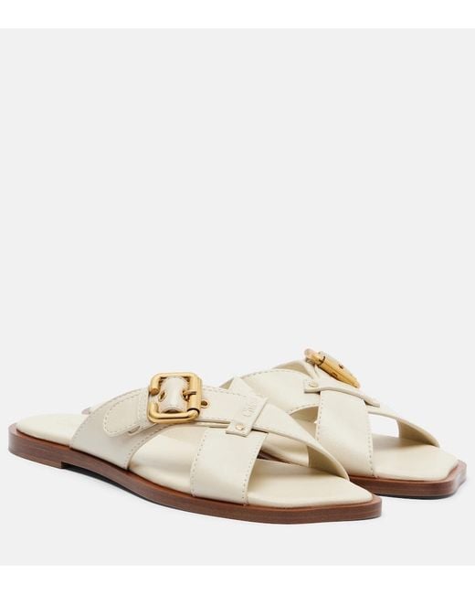 Chloé White Nil Leather Sandals
