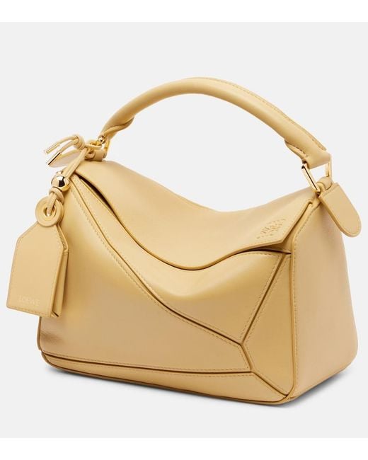 Loewe Metallic Featherlight Puzzle Large Leather Top-Handle Bag