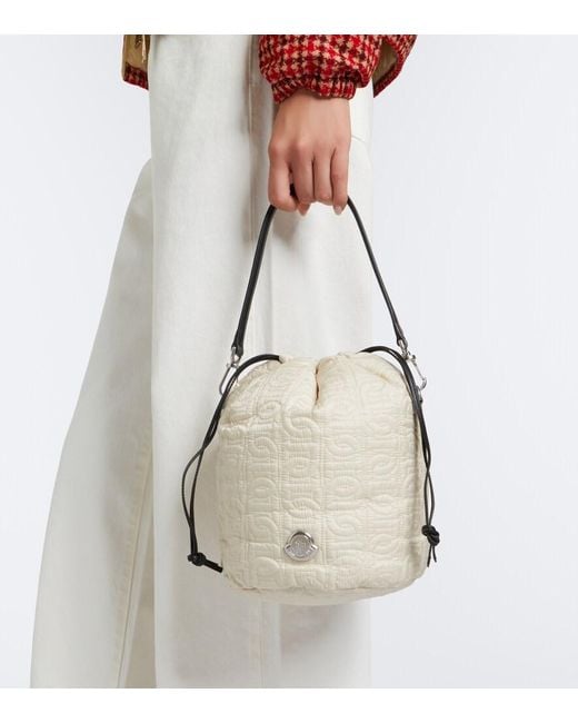 Moncler Natural Caradoc Small Quilted Bucket Bag