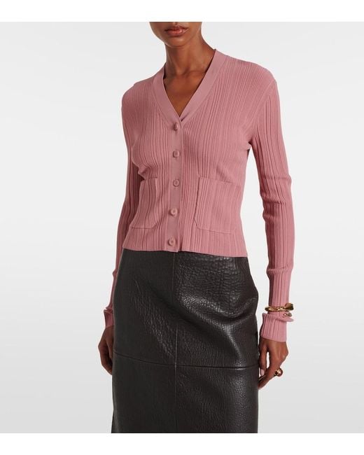 Joseph Pink Sinai Plisse Cardigan