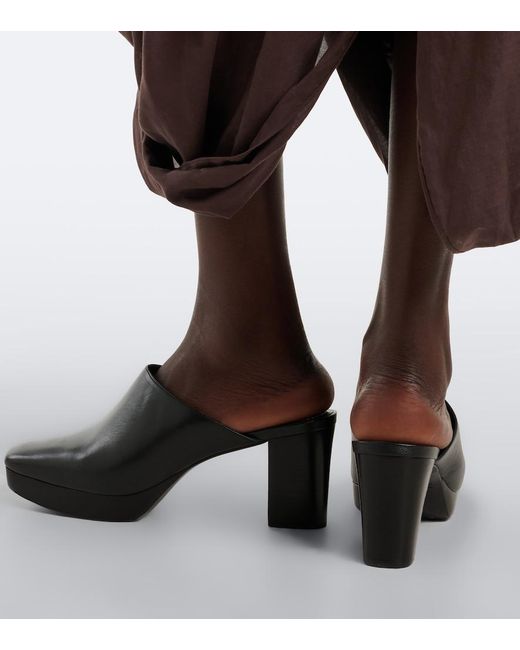 Staud Black Monica Leather Mules