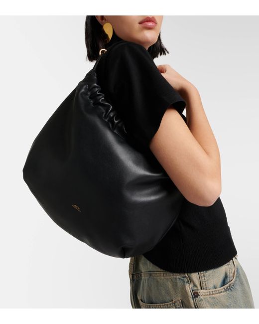 A.P.C. Black Ninon Faux Leather Shoulder Bag