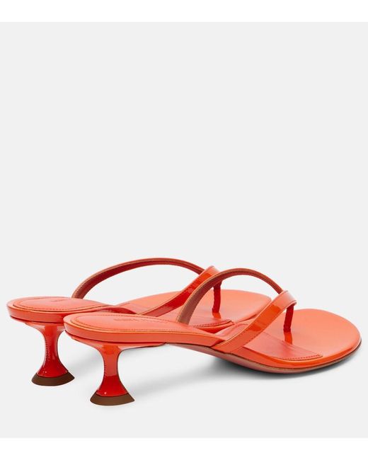 AMINA MUADDI Red Juliette 45 Patent Leather Thong Sandals