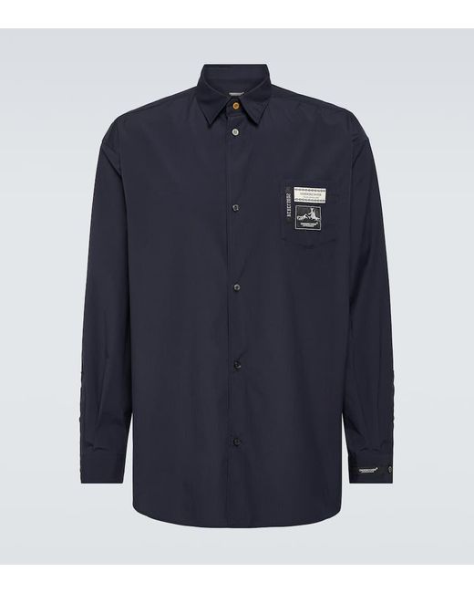 Camisa de mezcla de algodon con logo Undercover de hombre de color Blue