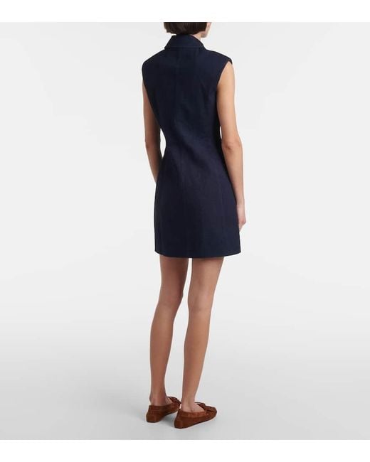 Veronica Beard Blue Serina Cotton-Blend Minidress
