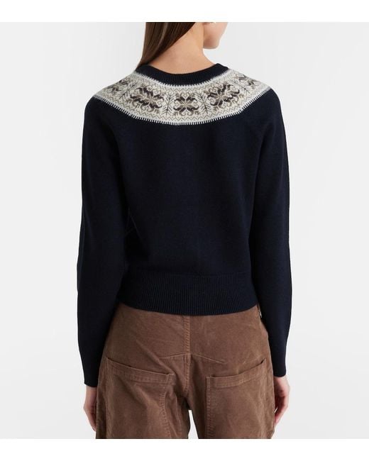 Nili Lotan Black Josefa Fair Isle Cashmere Cardigan