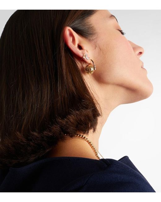 Sydney Evan Metallic Icon Wallpaper Bead 14Kt Earrings With Diamonds