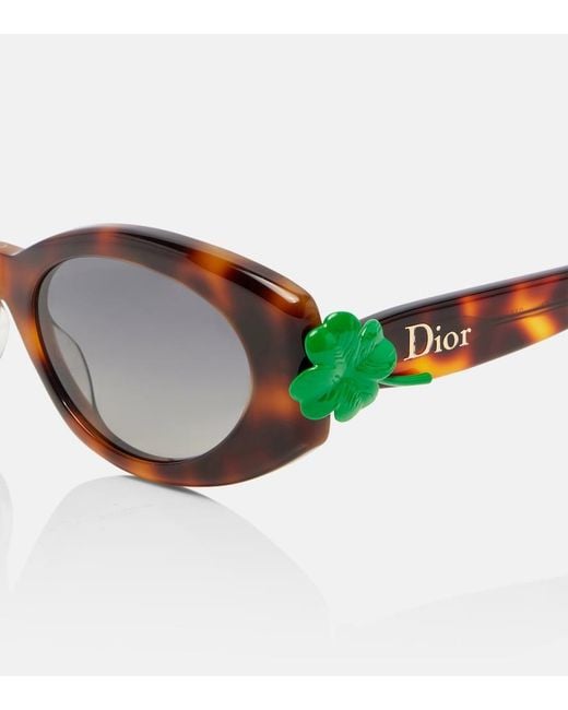 Dior Brown Dior Clover B1I Oval Sunglasses