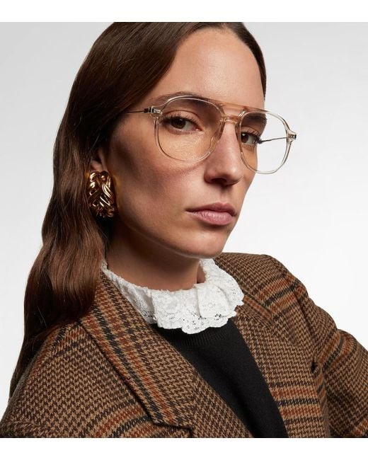 Saint Laurent Natural Ultra Leger Aviator Sunglasses