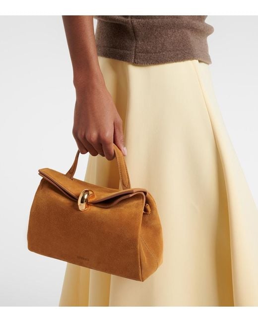 Jacquemus Brown Valerie Small Suede Top-Handle Bag