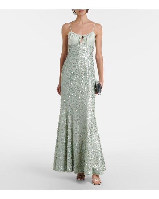 Jonathan Simkhai White Zarena Sequined Gown