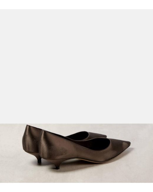 The Row Brown Liisa Satin Pumps