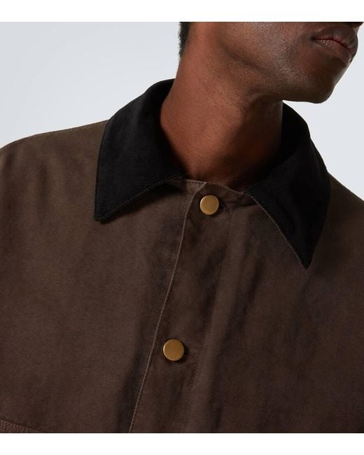 Veste En Coton Et Shearling Prada pour homme en coloris Brown