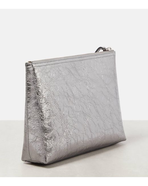 Givenchy Gray Voyou Metallic Leather Pouch