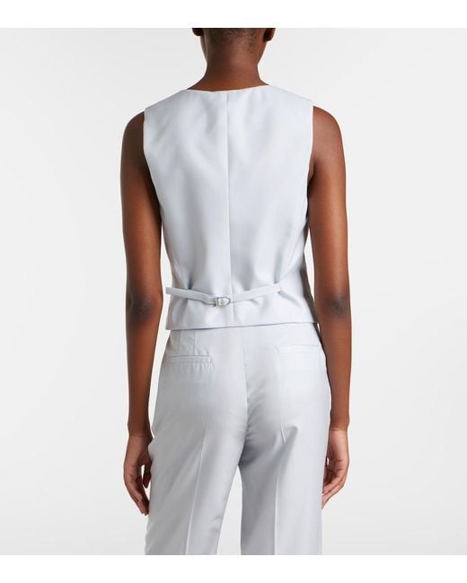 Gabriela Hearst White Coleridge Wool And Silk Vest