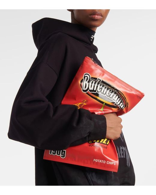 Balenciaga Red Clutch Chips