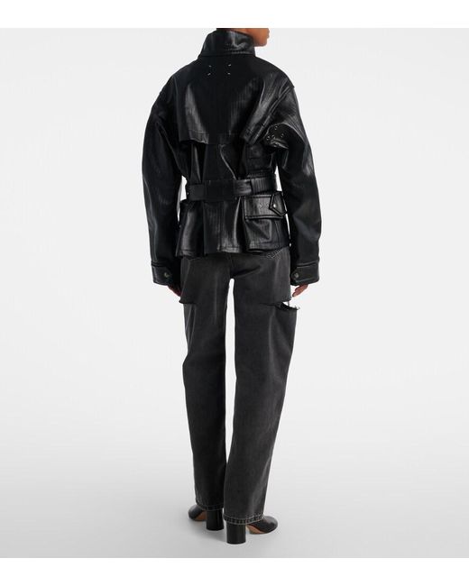 Maison Margiela Black Herringbone Cotton Jacket