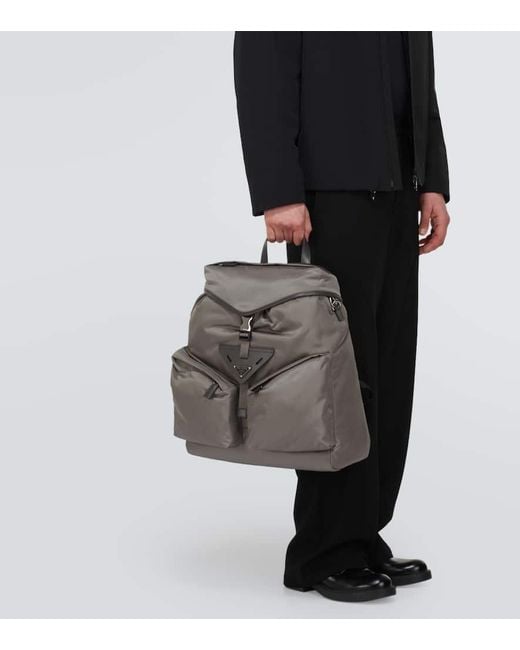 PRADA Backpack Nylon Gray Silver Auth kk572 Prada Re-Nylon Backpack in Gray for Men | Lyst main image 2