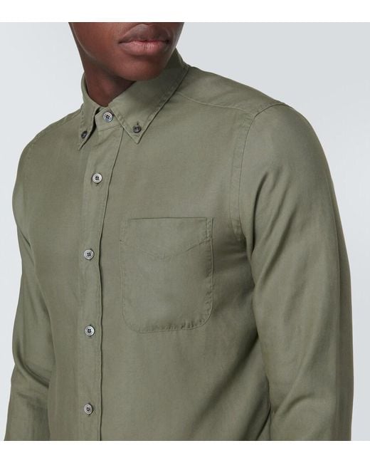 Tom Ford Green Lyocell Shirt for men
