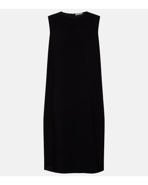 The Row Black Mirna Crepe Midi Dress