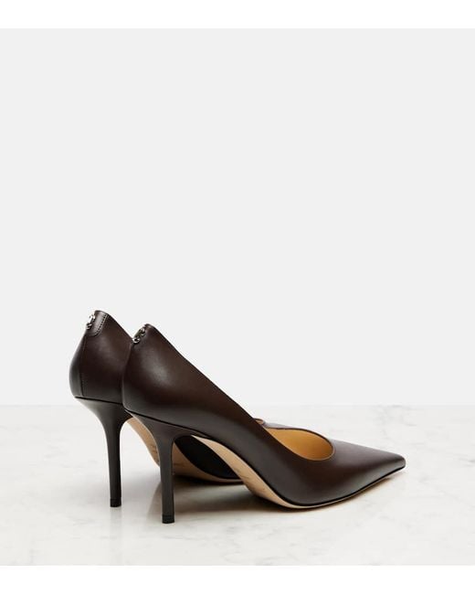 Jimmy Choo Brown Love 85 Leather Pumps